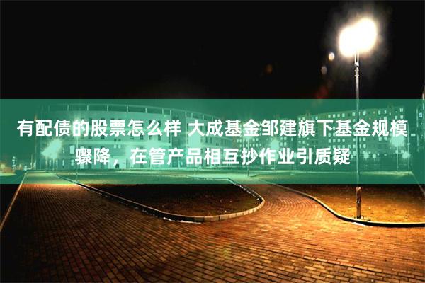 有配债的股票怎么样 大成基金邹建旗下基金规模骤降，在管产品相互抄作业引质疑